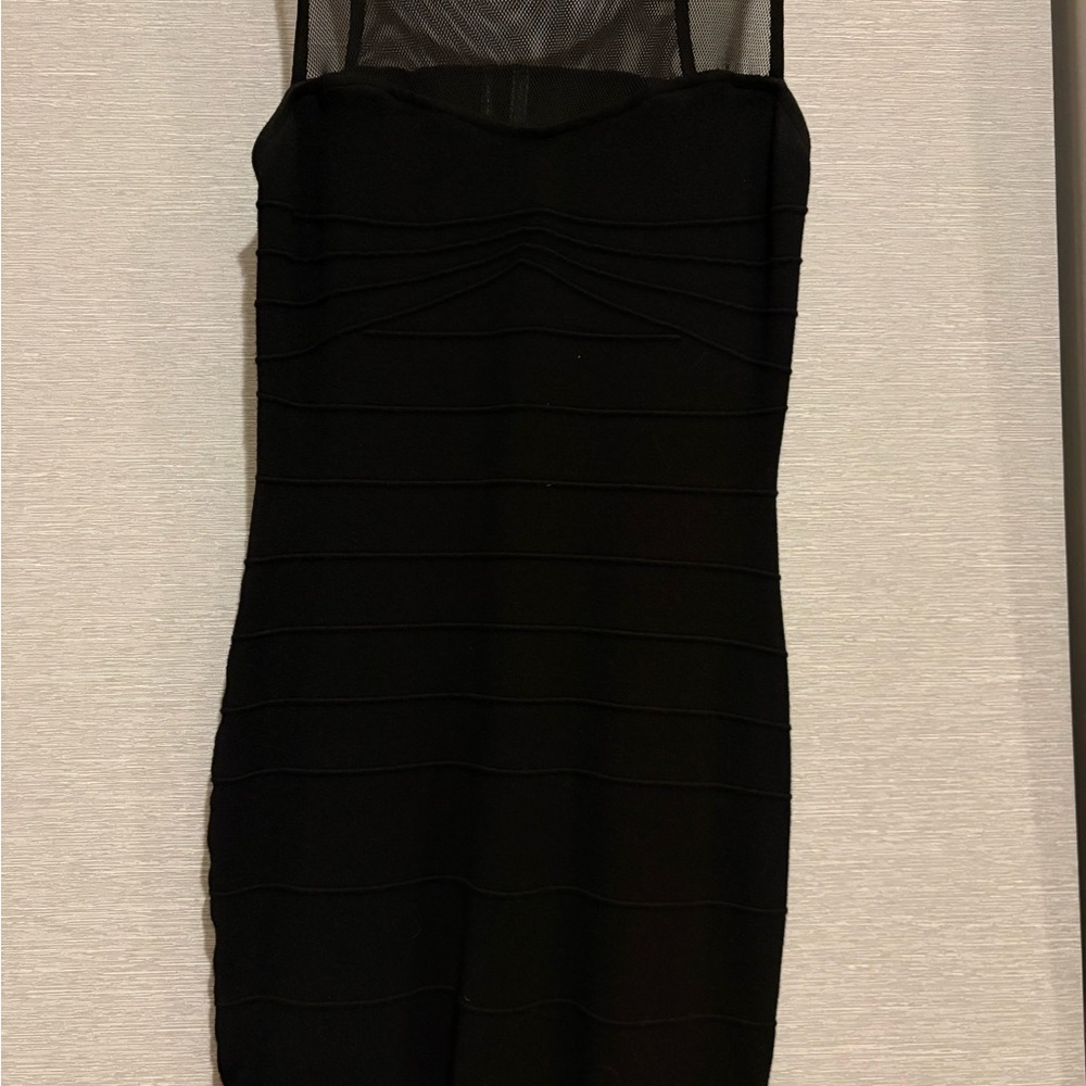 Guess Black Mesh Mini Dress